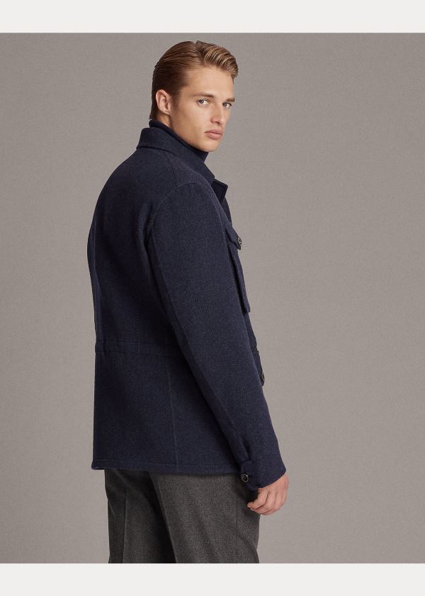 Ralph Lauren Mapleton Merino Wool Jacket Tmavě Blankyt Šedé | IPsSHV3T