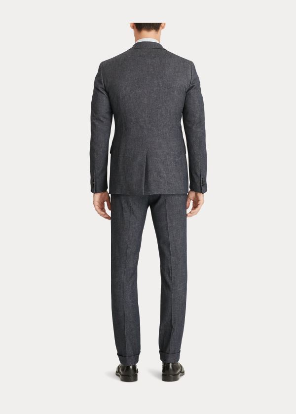 Ralph Lauren Merino-Blend Suit Jacket Tmavě Blankyt Bílé | Iu9U3ndK