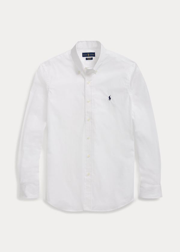 Ralph Lauren Natural Stretch Poplin Shirt Bílé | lTTzE0c0