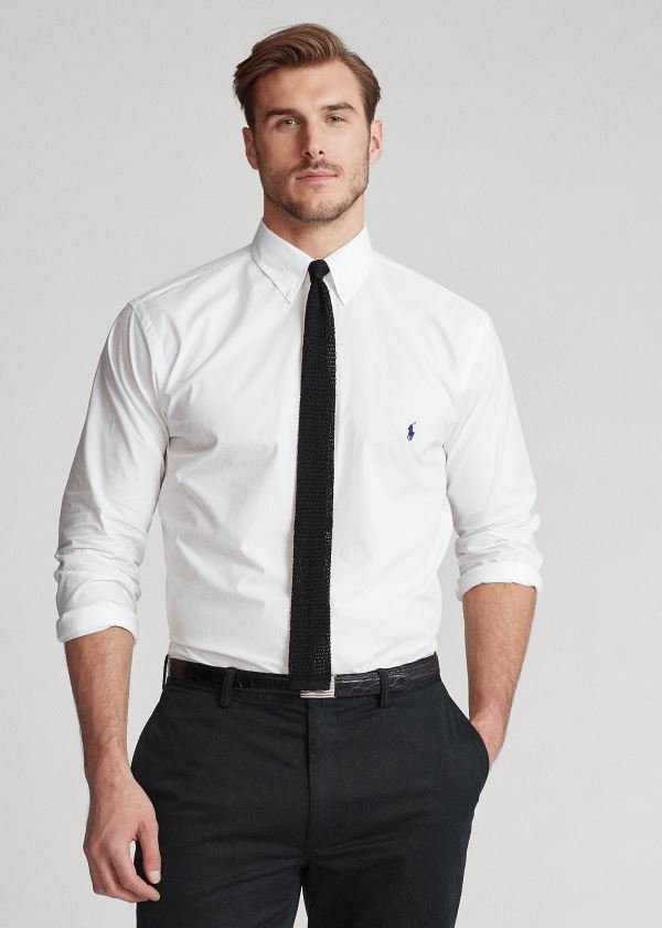 Ralph Lauren Natural Stretch Poplin Shirt Bílé | lTTzE0c0