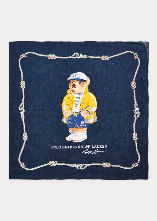 Ralph Lauren Nautical Bear Bavlněné Bandanna Tmavě Blankyt Viacfarebný | aaijusd9