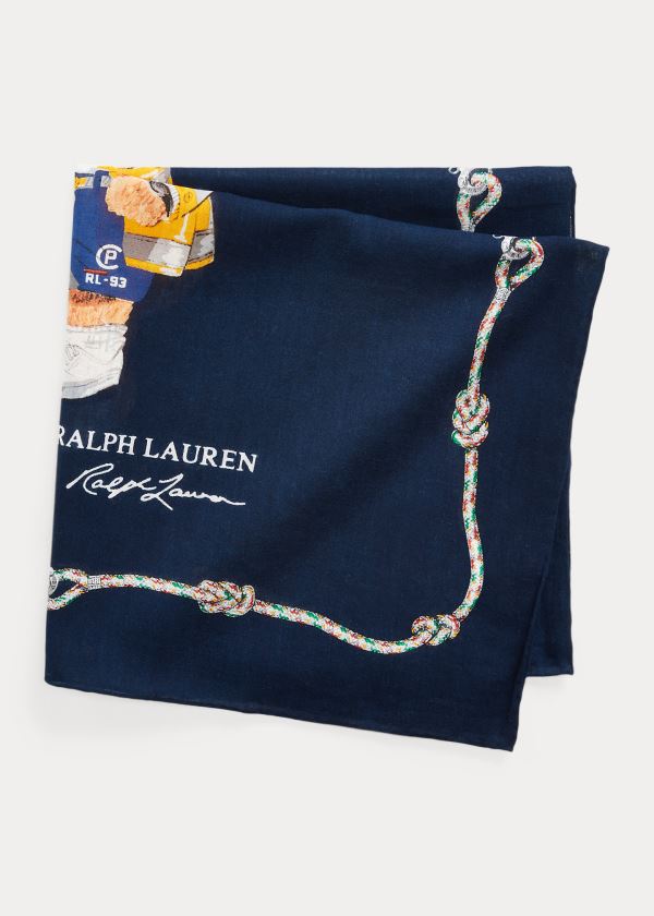 Ralph Lauren Nautical Bear Bavlněné Bandanna Tmavě Blankyt Viacfarebný | aaijusd9