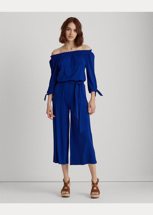 Ralph Lauren Off-the-Shoulder Jumpsuit Královská Modrá Blankyt | Jkwljpbs