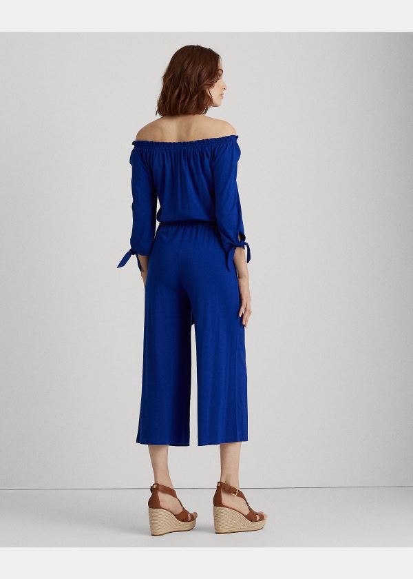 Ralph Lauren Off-the-Shoulder Jumpsuit Královská Modrá Blankyt | Jkwljpbs