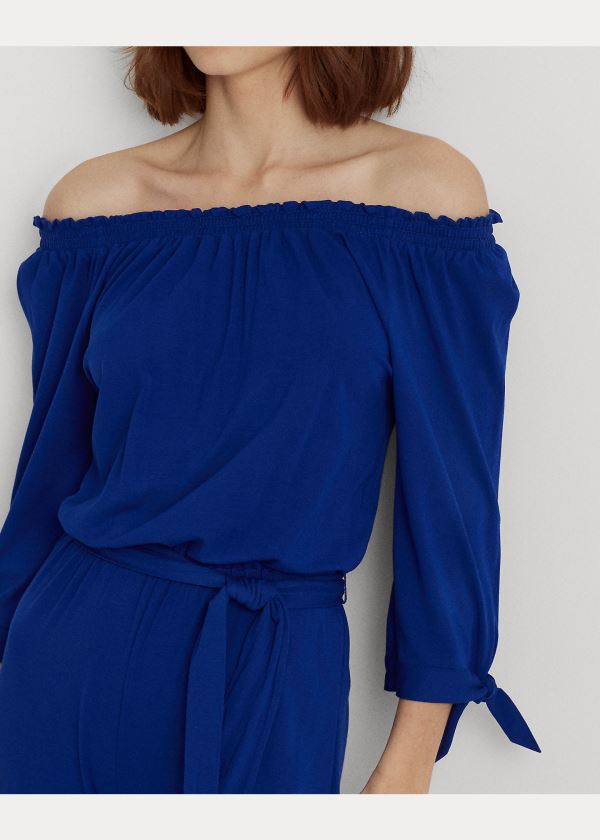 Ralph Lauren Off-the-Shoulder Jumpsuit Královská Modrá Blankyt | Jkwljpbs