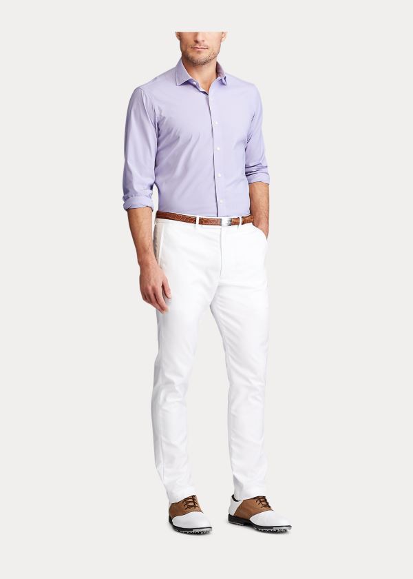 Ralph Lauren Performance Stretch Shirt Světle Fialové Bílé | lehM5YhE