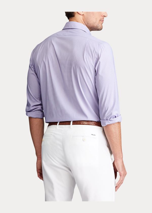 Ralph Lauren Performance Stretch Shirt Světle Fialové Bílé | lehM5YhE