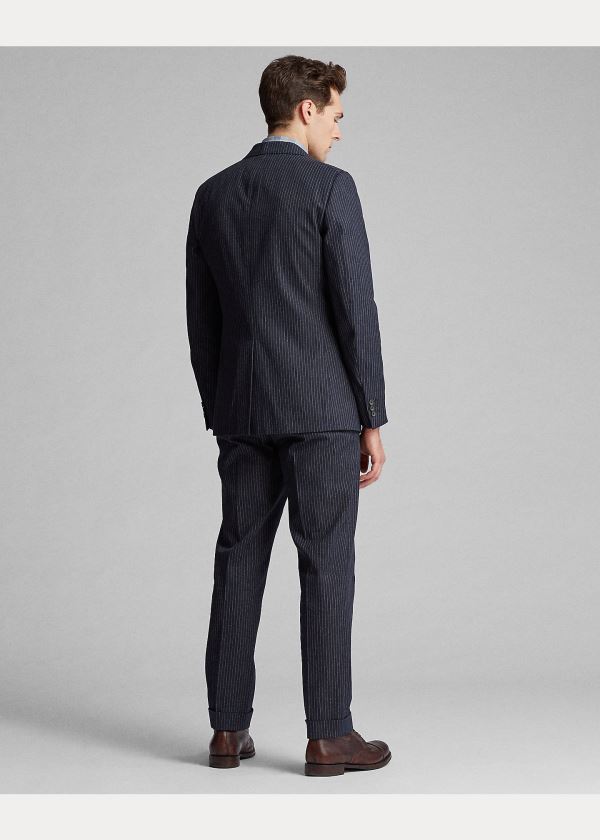 Ralph Lauren Pinstripe Suit Jacket Indigo | 5OORFEAS