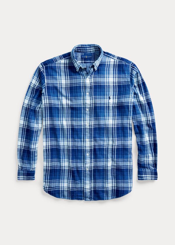 Ralph Lauren Plaid Double-Faced Shirt Tmavě Blankyt Bílé | 6ERaFJF3