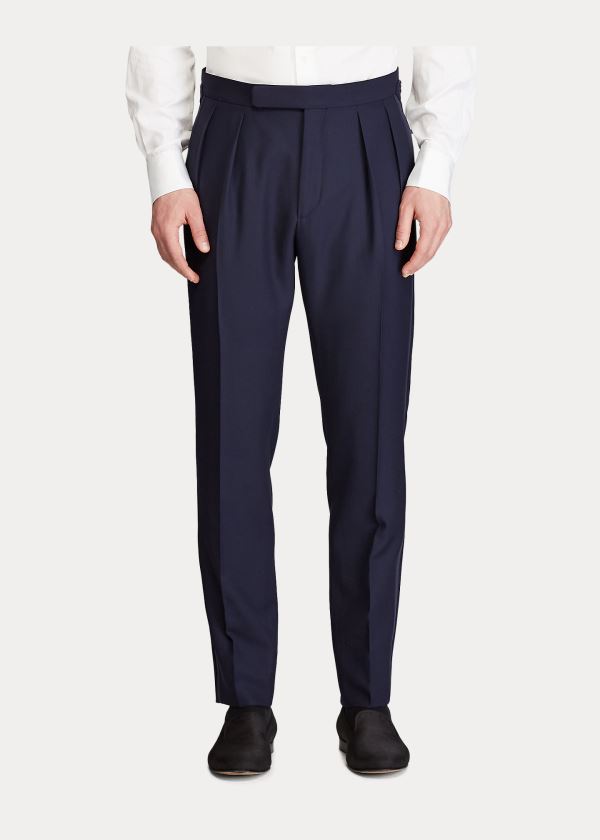 Ralph Lauren Pleated Tuxedo Trouser Tmavě Blankyt | akJvLN3V