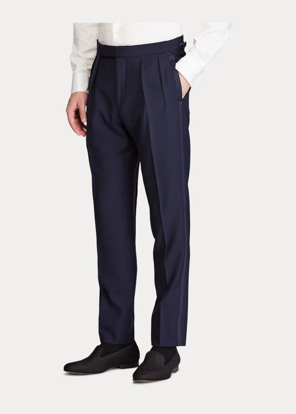 Ralph Lauren Pleated Tuxedo Trouser Tmavě Blankyt | akJvLN3V