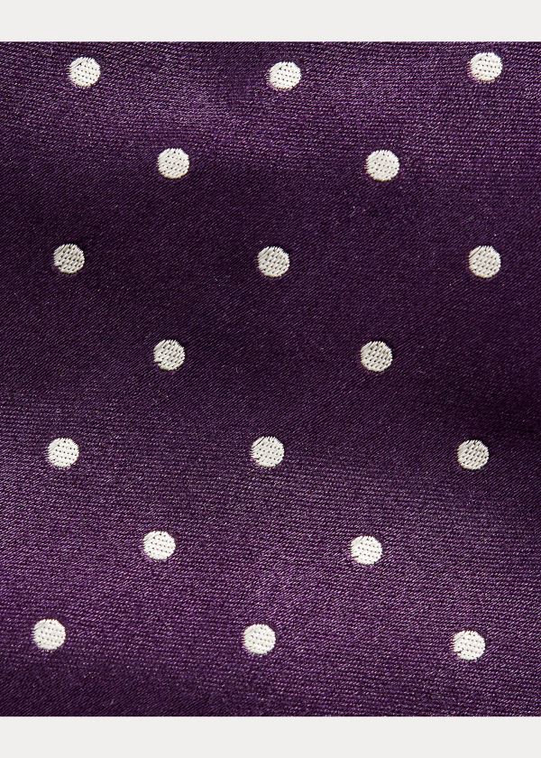 Ralph Lauren Polka-Dot Silk Satin Tie Tmavě Fialové | pWaNs7Oa