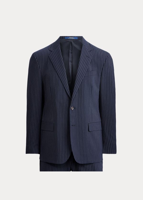 Ralph Lauren Polo Dot-Stripe Stretch Suit Tmavě Blankyt Bílé Proužek | Ko5gcXAJ