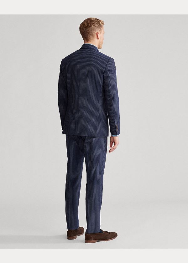 Ralph Lauren Polo Dot-Stripe Stretch Suit Tmavě Blankyt Bílé Proužek | Ko5gcXAJ