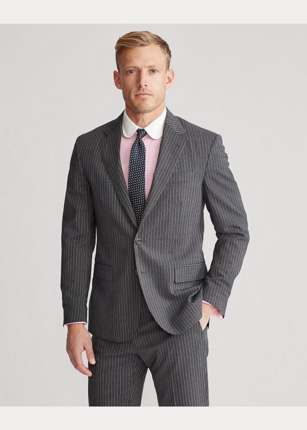 Ralph Lauren Polo Dot-Stripe Stretch Suit Šedé | vzjdQwiU