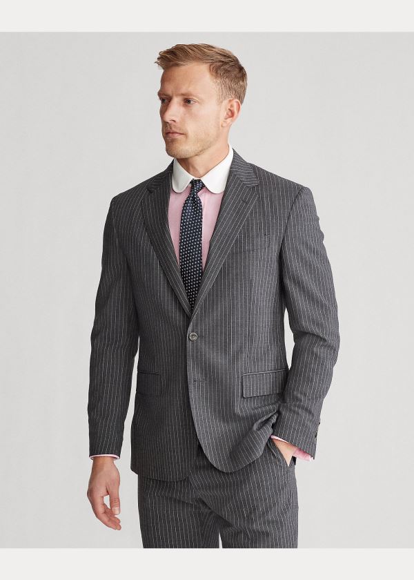 Ralph Lauren Polo Dot-Stripe Stretch Suit Šedé | vzjdQwiU