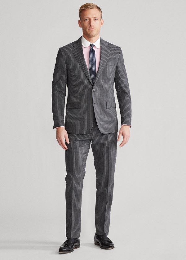 Ralph Lauren Polo Dot-Stripe Stretch Suit Šedé | vzjdQwiU