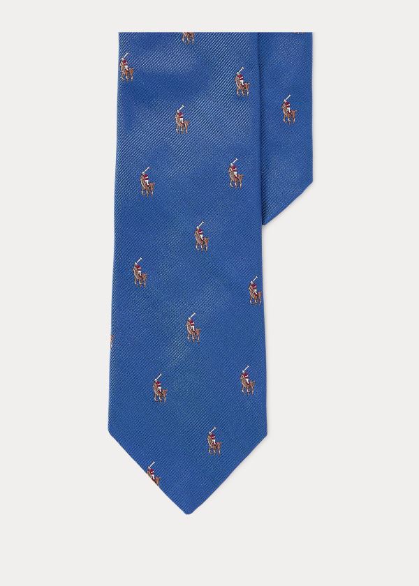 Ralph Lauren Polo Player Silk Narrow Tie Královská Modrá Blankyt | Htwpjfbg