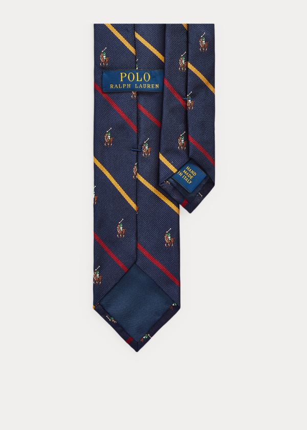 Ralph Lauren Polo Player Silk Narrow Tie Tmavě Blankyt Červené | YGrujU3d