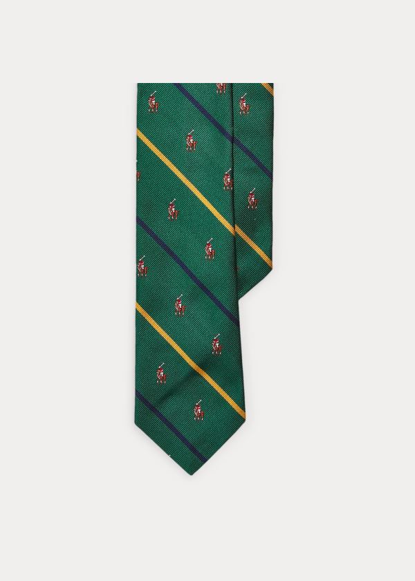 Ralph Lauren Polo Player Silk Narrow Tie Zelene Zlaté | vz1i9eaF