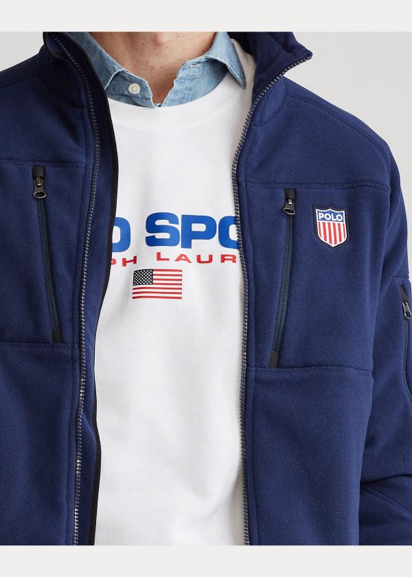 Ralph Lauren Polo Shield Fleece Jacket Tmavě Blankyt | HKdcuKRP