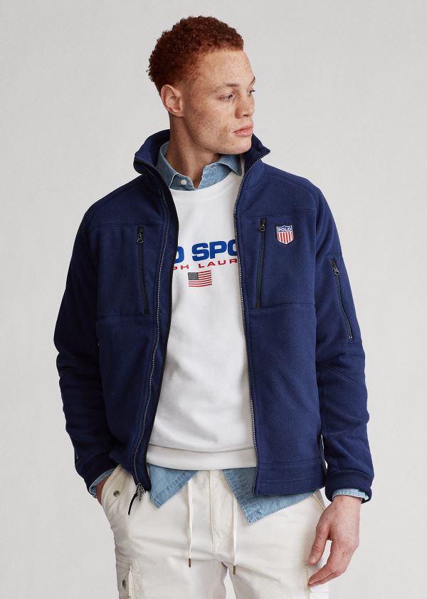 Ralph Lauren Polo Shield Fleece Jacket Tmavě Blankyt | HKdcuKRP