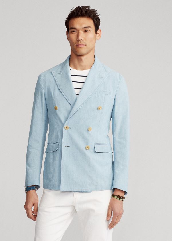 Ralph Lauren Polo Soft Chambray Sportovní Coat Světle Blankyt | viIrZ1rl