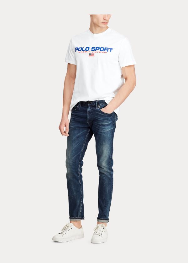 Ralph Lauren Polo Sportovní Bavlněné T-Shirt Bílé | pJzGjpIi