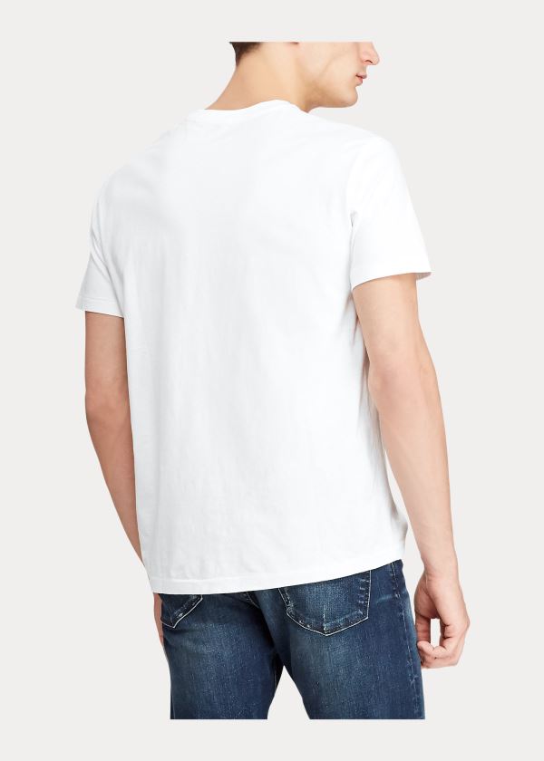 Ralph Lauren Polo Sportovní Bavlněné T-Shirt Bílé | pJzGjpIi