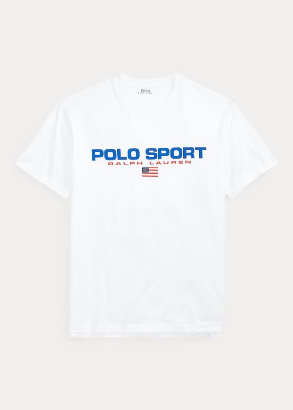 Ralph Lauren Polo Sportovní Bavlněné T-Shirt Bílé | pJzGjpIi