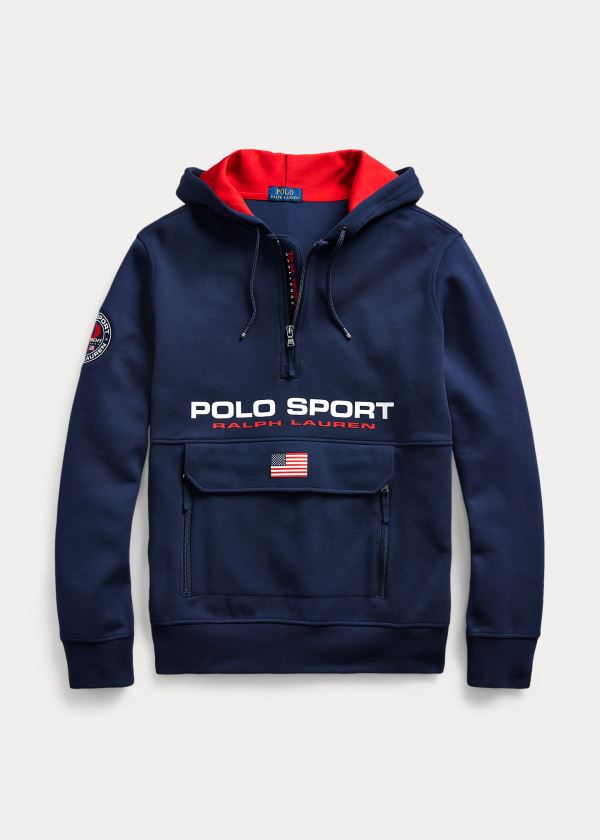 Ralph Lauren Polo Sportovní Double-Knit Hoodie Tmavě Blankyt | jw8UxRBb