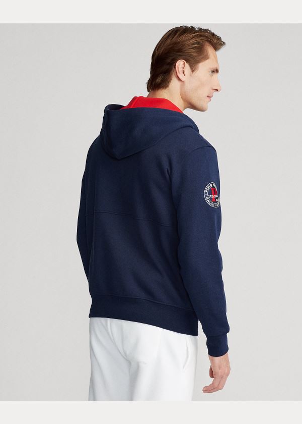 Ralph Lauren Polo Sportovní Double-Knit Hoodie Tmavě Blankyt | jw8UxRBb