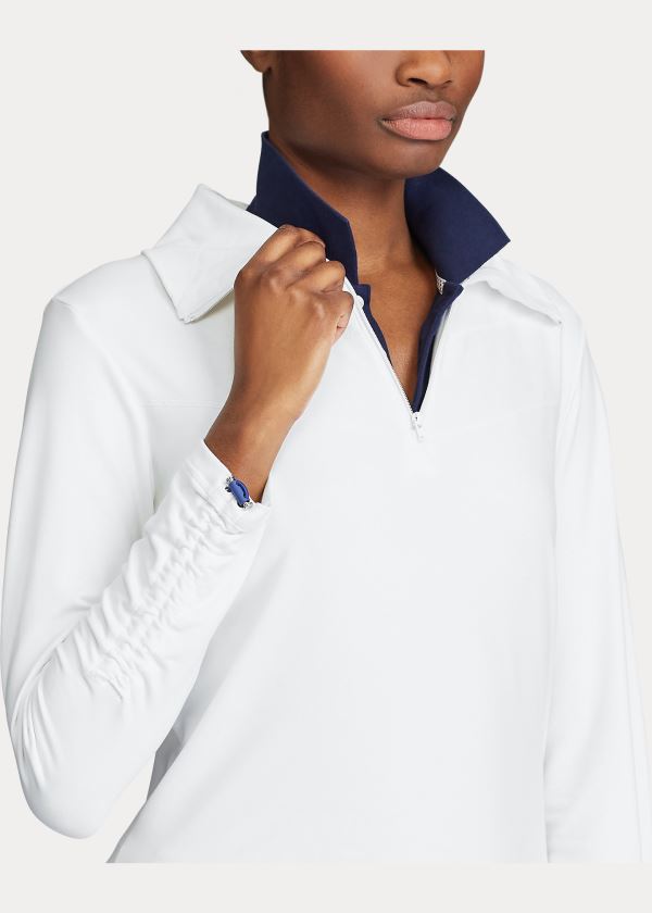 Ralph Lauren Quarter-Zip Golfové Pullover Bílé | cpFJn5QF