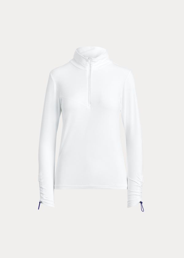 Ralph Lauren Quarter-Zip Golfové Pullover Bílé | cpFJn5QF