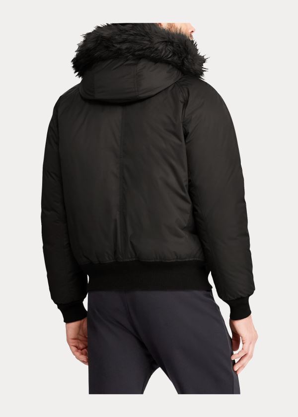 Ralph Lauren RLX Faux Fur-Trim Down Jacket Černé | wJGPNIdK