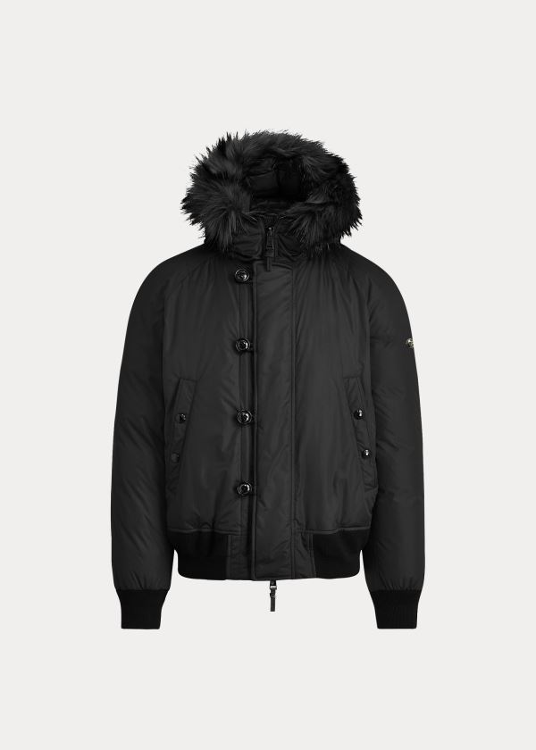 Ralph Lauren RLX Faux Fur-Trim Down Jacket Černé | wJGPNIdK