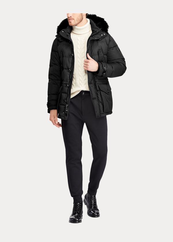 Ralph Lauren RLX Faux-Fur-Trim Down Parka Černé | YddMV9al