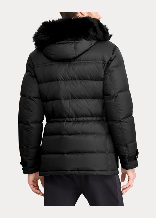 Ralph Lauren RLX Faux-Fur-Trim Down Parka Černé | YddMV9al