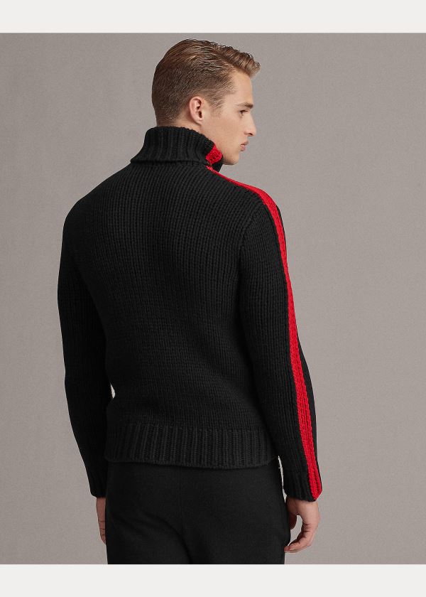 Ralph Lauren RLX Intarsia Cashmere Svetrové Černé Červené | B2jjDPTD