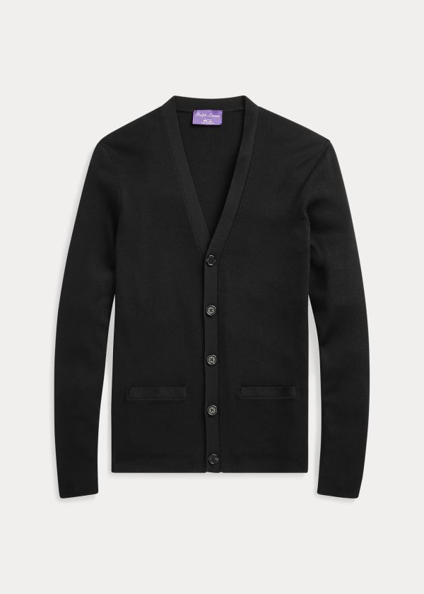 Ralph Lauren RLX Slim Fit Merino Cardigan Černé | ItN3FMbI