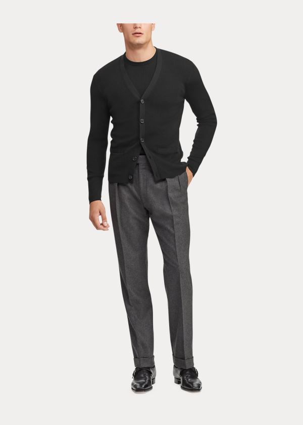 Ralph Lauren RLX Slim Fit Merino Cardigan Černé | ItN3FMbI