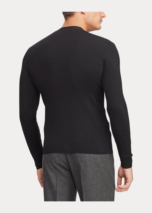 Ralph Lauren RLX Slim Fit Merino Cardigan Černé | ItN3FMbI