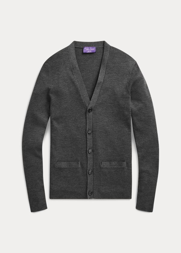 Ralph Lauren RLX Slim Fit Merino Cardigan Šedé | zPJ0nNtn