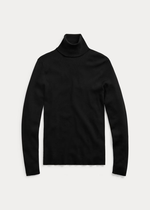 Ralph Lauren RLX Slim Ribbed Merino Svetrové Černé | Hh0nZSpr