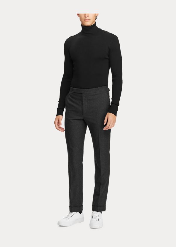 Ralph Lauren RLX Slim Ribbed Merino Svetrové Černé | Hh0nZSpr