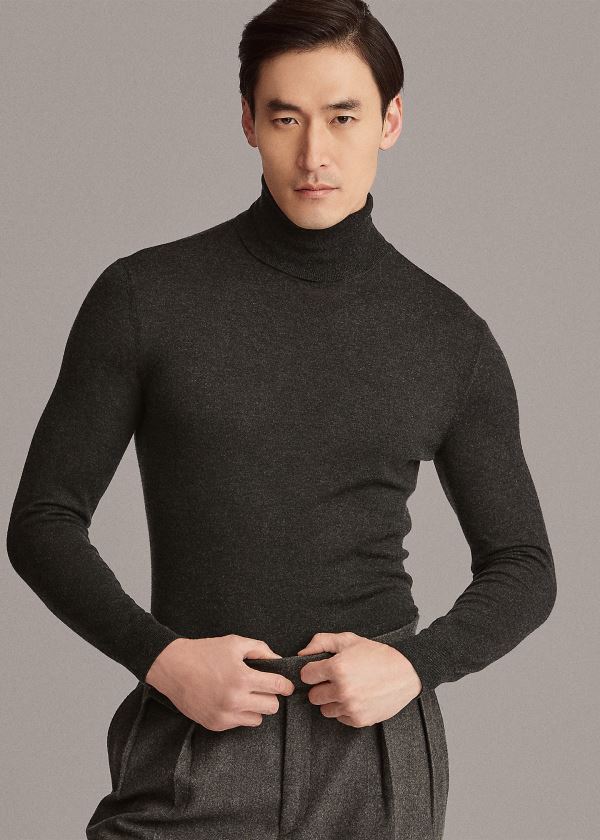 Ralph Lauren RLX Slim Ribbed Merino Svetrové Šedé | ZRKA8Jvx