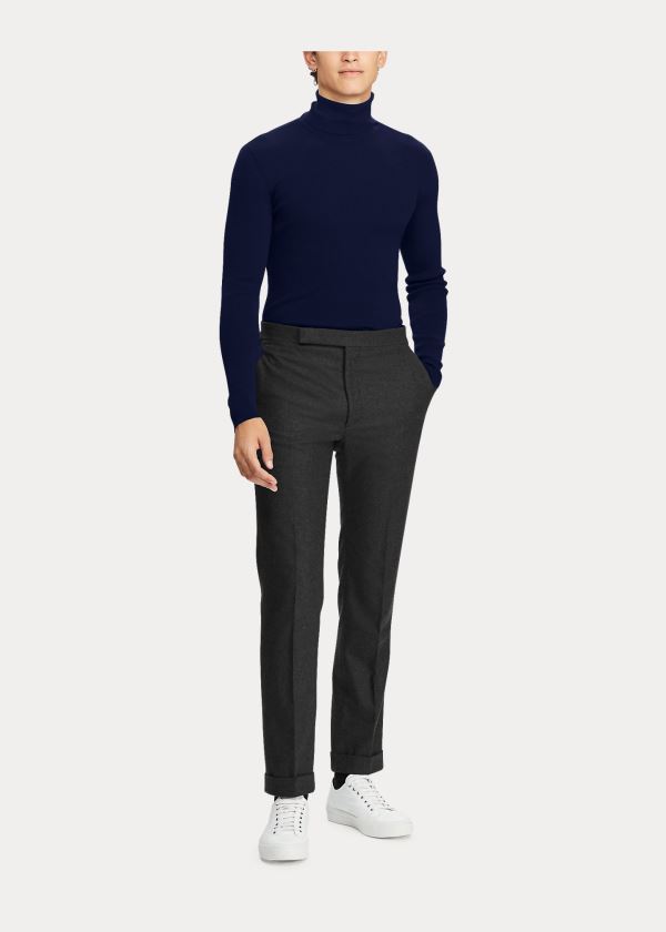 Ralph Lauren RLX Slim Ribbed Merino Svetrové Tmavě Blankyt | pXs2z7hs