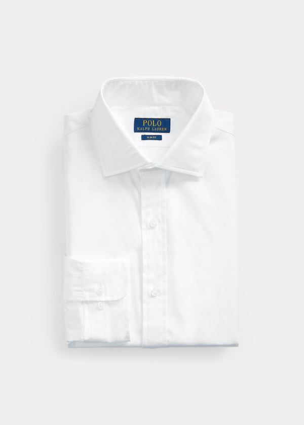 Ralph Lauren Regent Slim Fit Poplin Shirt Bílé | YuPlBOOs