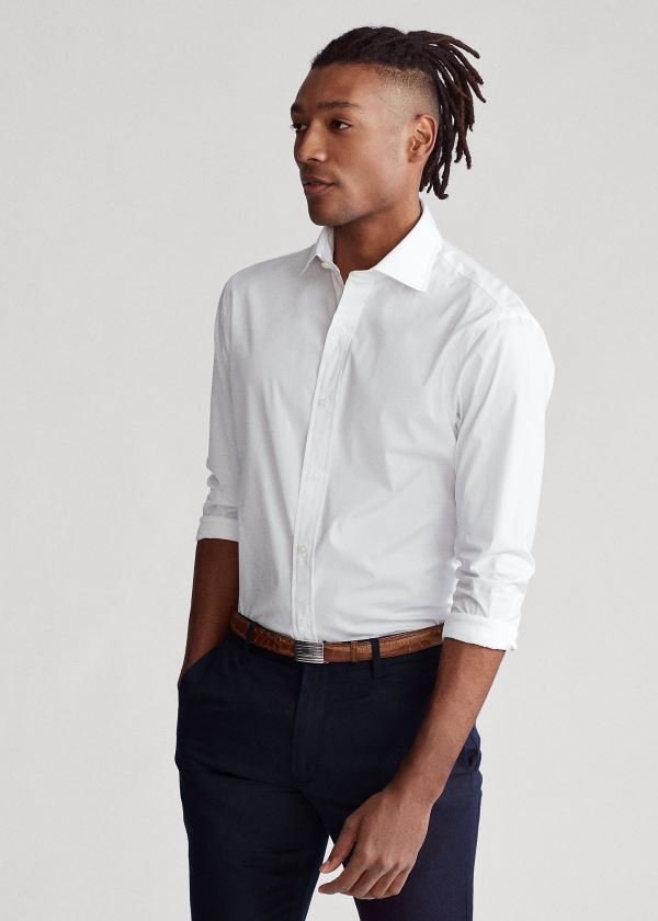 Ralph Lauren Regent Slim Fit Poplin Shirt Bílé | YuPlBOOs