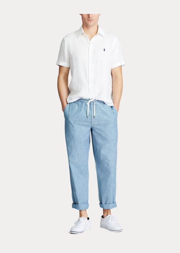 Ralph Lauren Relaxed Fit Chambray Pant Světle Blankyt | erRxVVEs